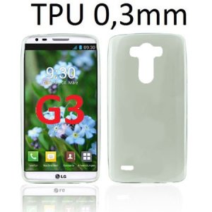 CUSTODIA GEL TPU SILICONE ULTRA SLIM 0,3mm per LG G3 D850, D855, LS990 COLORE NERO TRASPARENTE