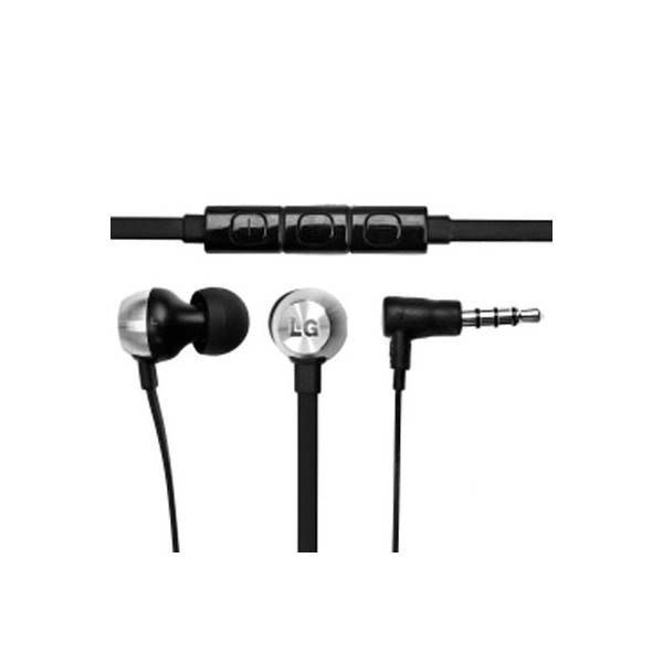 AURICOLARE STEREO con CONNETTORE JACK 3,5mm - GOMMINI, TASTO DI RISPOSTA E CONTROLLO VOLUME NERO LG EAB62950102 BULK