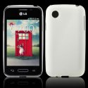 CUSTODIA GEL TPU SILICONE per LG L35 D150, L40 D160, L40 Dual Sim D170 COLORE BIANCO-TRASPARENTE