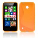 CUSTODIA GEL TPU SILICONE DOUBLE per NOKIA LUMIA 630 COLORE ARANCIONE