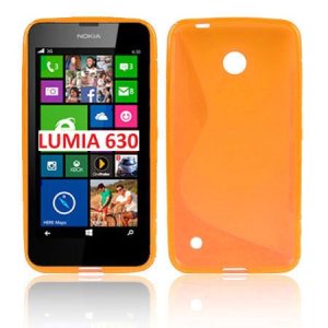 CUSTODIA GEL TPU SILICONE DOUBLE per NOKIA LUMIA 630 COLORE ARANCIONE