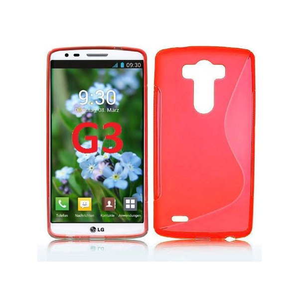 CUSTODIA GEL TPU SILICONE DOUBLE per LG G3 D850, D855, LS990 COLORE ROSSO