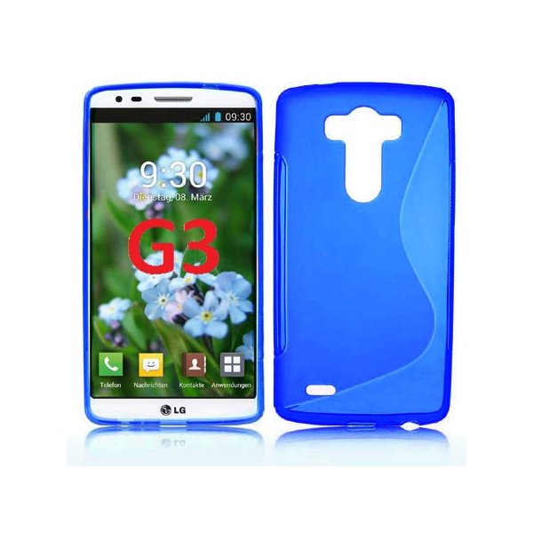 CUSTODIA GEL TPU SILICONE DOUBLE per LG G3 D850, D855, LS990 COLORE BLU