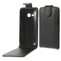 CUSTODIA FLIP VERTICALE PELLE per HTC ONE 2 MINI, M8 MINI COLORE NERO