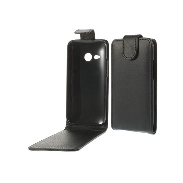 CUSTODIA FLIP VERTICALE PELLE per HTC ONE 2 MINI, M8 MINI COLORE NERO