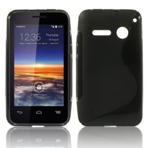 CUSTODIA GEL TPU SILICONE DOUBLE per VODAFONE SMART 4 MINI 785 COLORE NERO