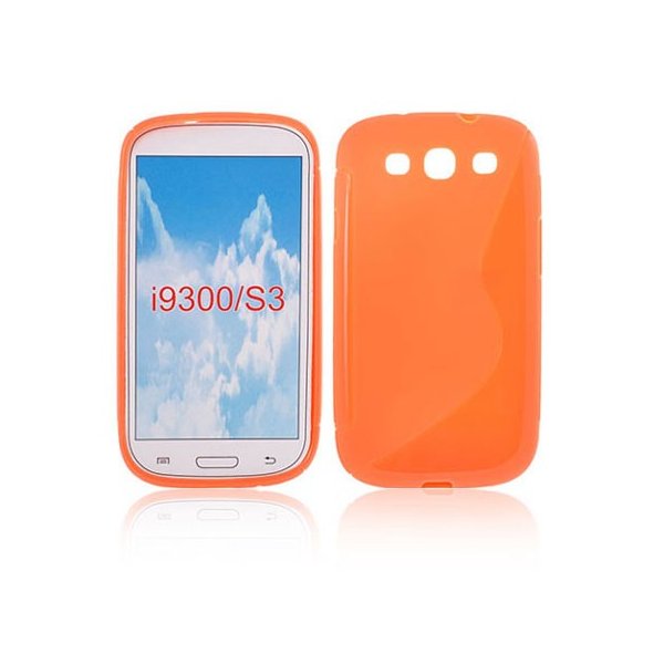 CUSTODIA GEL TPU SILICONE DOUBLE per SAMSUNG I9300 GALAXY S3, I9300i GALAXY S3 NEO COLORE ARANCIONE