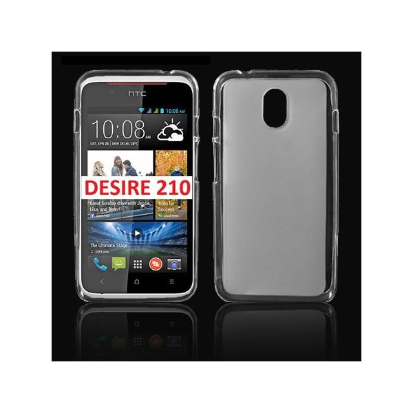 CUSTODIA GEL TPU SILICONE per HTC DESIRE 210 DUAL SIM COLORE BIANCO-TRASPARENTE