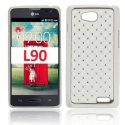 CUSTODIA BACK RIGIDA CON BRILLANTINI per LG L90 DUAL D410 COLORE BIANCO