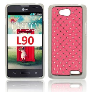 CUSTODIA BACK RIGIDA CON BRILLANTINI per LG L90 DUAL D410 COLORE ROSA