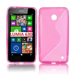 CUSTODIA GEL TPU SILICONE DOUBLE per NOKIA LUMIA 630 COLORE ROSA