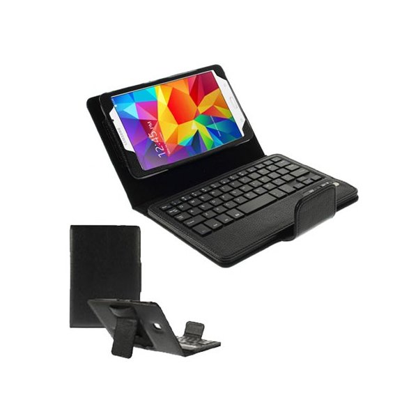 CUSTODIA CON TASTIERA BLUETOOTH RIMOVIBILE E STAND ORIZZONTALE per SAMSUNG GALAXY TAB 4 7.0, SM-T230, 7" POLLICI COLORE NERO