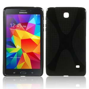 CUSTODIA GEL TPU SILICONE DOUBLE X-LINE per SAMSUNG GALAXY TAB 4 7.0, SM-T230, 7" POLLICI COLORE NERO