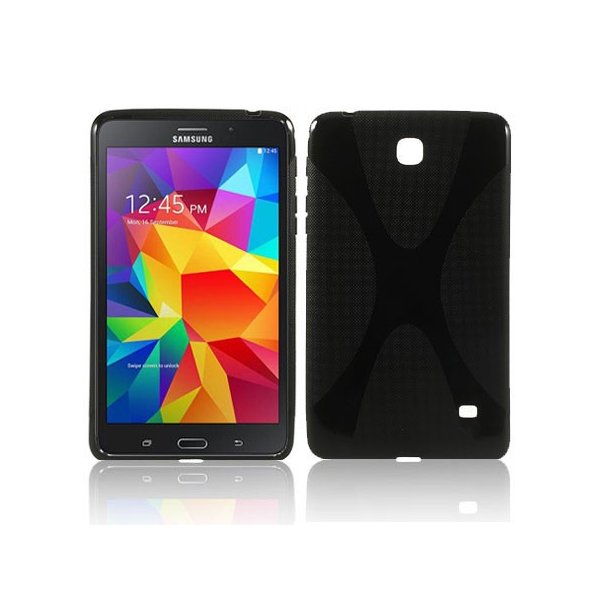 CUSTODIA GEL TPU SILICONE DOUBLE X-LINE per SAMSUNG GALAXY TAB 4 7.0, SM-T230, 7" POLLICI COLORE NERO