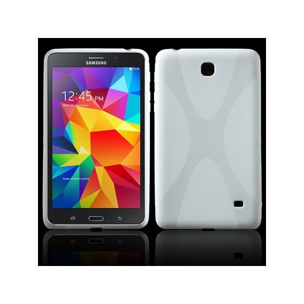 CUSTODIA GEL TPU SILICONE DOUBLE X-LINE per SAMSUNG GALAXY TAB 4 7.0, SM-T230, 7" POLLICI COLORE BIANCO