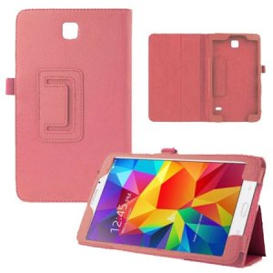 CUSTODIA BOOK PELLE per SAMSUNG GALAXY TAB 4 7.0, SM-T230, 7" POLLICI CON STAND E PORTA PENNA COLORE ROSA