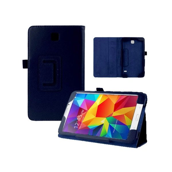 CUSTODIA BOOK PELLE per SAMSUNG GALAXY TAB 4 7.0, SM-T230, 7" POLLICI CON STAND E PORTA PENNA COLORE BLU