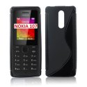 CUSTODIA GEL TPU SILICONE DOUBLE per NOKIA 107 DUAL SIM COLORE NERO