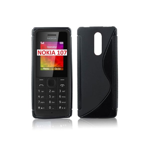 CUSTODIA GEL TPU SILICONE DOUBLE per NOKIA 107 DUAL SIM COLORE NERO