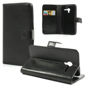 CUSTODIA FLIP ORIZZONTALE PELLE per MOTOROLA MOTO X CON STAND E TASCHE PORTA CARTE COLORE NERO