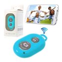 TELECOMANDO BLUETOOTH AUTOSCATTO FOTOCAMERA PER ANDROID E IOS FINO A 10MT COLORE BLU SEGUE COMPATIBILITA'...