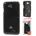 CUSTODIA GEL TPU SILICONE per LG L70 D320N, L70 DUAL SIM D325 COLORE NERO LUCIDO CON GLITTER ALTA QUALITA' MERCURY BLISTER