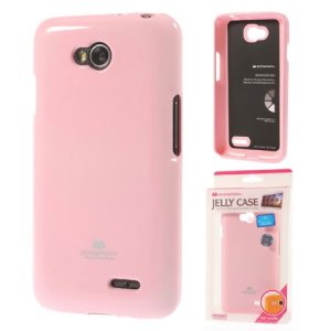 CUSTODIA GEL TPU SILICONE per LG L70 D320N, L70 DUAL SIM D325 COLORE ROSA LUCIDO CON GLITTER ALTA QUALITA' MERCURY BLISTER