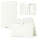 CUSTODIA BOOK ORIZZONTALE PELLE per ASUS MeMO PAD 10, ME102A, 10" POLLICI CON STAND E PORTA PENNA COLORE BIANCO