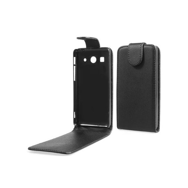 CUSTODIA FLIP VERTICALE PELLE per HUAWEI ASCEND G520 COLORE NERO