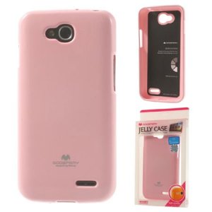 CUSTODIA GEL TPU SILICONE per LG L90 DUAL D410 COLORE ROSA LUCIDO CON GLITTER ALTA QUALITA' MERCURY BLISTER