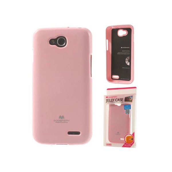 CUSTODIA GEL TPU SILICONE per LG L90 DUAL D410 COLORE ROSA LUCIDO CON GLITTER ALTA QUALITA' MERCURY BLISTER