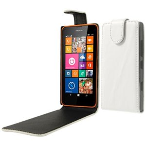 CUSTODIA FLIP VERTICALE PELLE per NOKIA LUMIA ICON 929, LUMIA 930 COLORE BIANCO