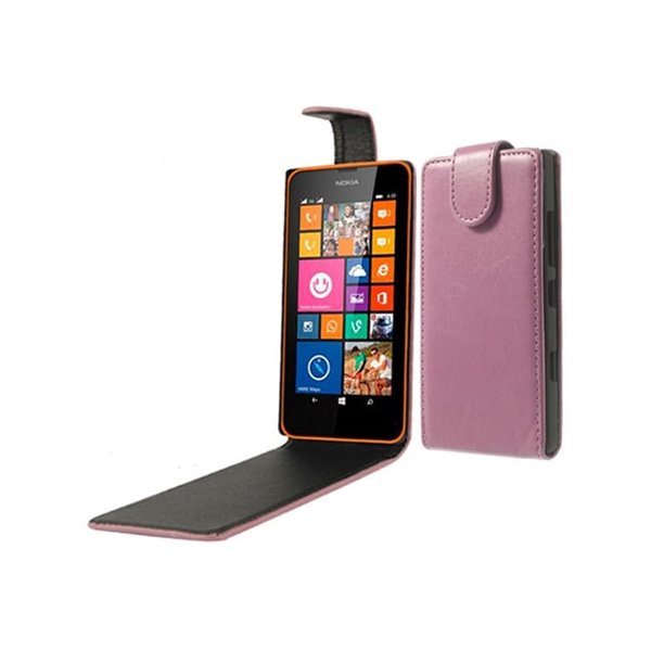 CUSTODIA FLIP VERTICALE PELLE per NOKIA LUMIA ICON 929, LUMIA 930 COLORE ROSA