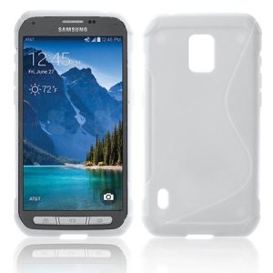 CUSTODIA GEL TPU SILICONE DOUBLE per SAMSUNG G870 GALAXY S5 ACTIVE COLORE BIANCO