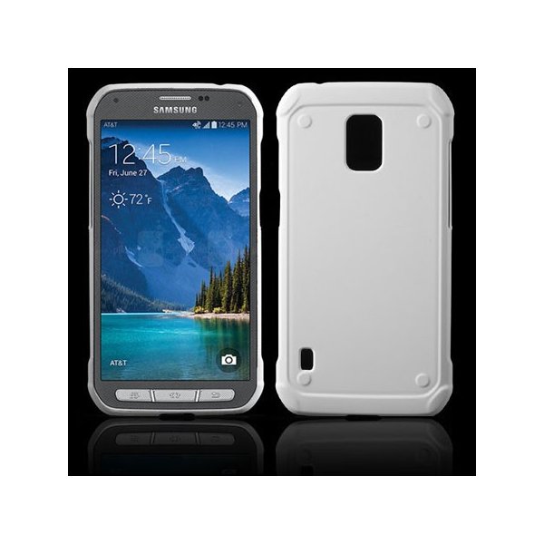 CUSTODIA BACK RIGIDA per SAMSUNG G870 GALAXY S5 ACTIVE COLORE BIANCO