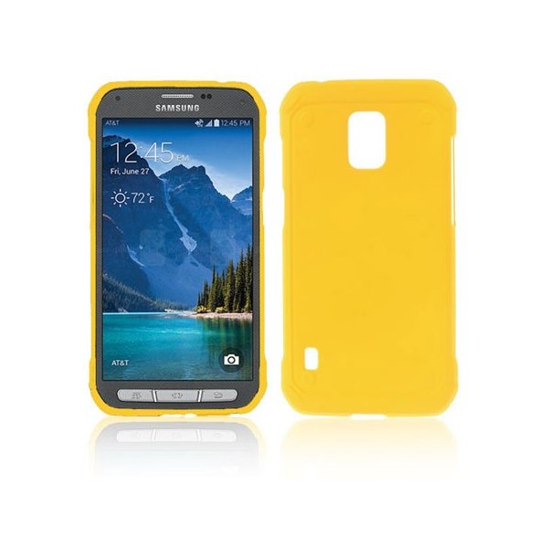 CUSTODIA BACK RIGIDA per SAMSUNG G870 GALAXY S5 ACTIVE COLORE GIALLO