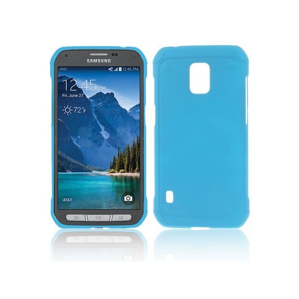 CUSTODIA BACK RIGIDA per SAMSUNG G870 GALAXY S5 ACTIVE COLORE AZZURRO