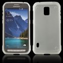 CUSTODIA GEL TPU SILICONE per SAMSUNG G870 GALAXY S5 ACTIVE COLORE BIANCO-TRASPARENTE