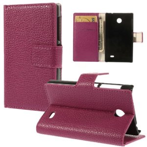 CUSTODIA FLIP ORIZZONTALE PELLE RUVIDA per NOKIA X, X+ CON STAND E PORTA CARTE COLORE ROSA