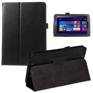 CUSTODIA BOOK ORIZZONTALE PELLE per ASUS VivoTab NOTE 8, M80TA, 8" POLLICI CON STAND E PORTA PENNA COLORE NERO