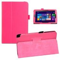 CUSTODIA BOOK ORIZZONTALE PELLE per ASUS VivoTab NOTE 8, M80TA, 8" POLLICI CON STAND E PORTA PENNA COLORE ROSA