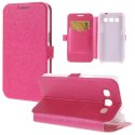 CUSTODIA FLIP ORIZZONTALE SLIM per SAMSUNG I8550 GALAXY WIN, I8552 CON STAND E TASCA PORTA CARTE COLORE ROSA