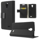 CUSTODIA FLIP ORIZZONTALE PELLE per LG F70 D315 CON STAND E TASCHE PORTA CARTE COLORE NERO