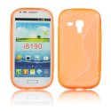 CUSTODIA GEL TPU SILICONE DOUBLE per SAMSUNG I8190 GALAXY S3 MINI, I8200 GALAXY S3 MINI VE COLORE ARANCIONE