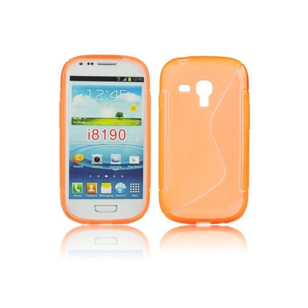 CUSTODIA GEL TPU SILICONE DOUBLE per SAMSUNG I8190 GALAXY S3 MINI, I8200 GALAXY S3 MINI VE COLORE ARANCIONE