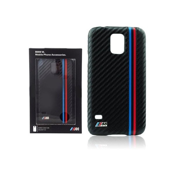 CUSTODIA BACK RIGIDA CARBON BMW BMHCS5MC per SAMSUNG G900 GALAXY S5 COLORE NERO BLISTER