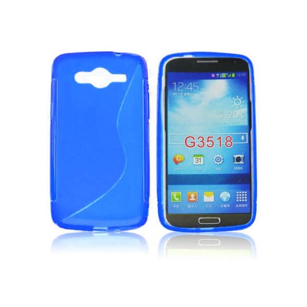 CUSTODIA GEL TPU SILICONE DOUBLE per SAMSUNG G386 GALAXY CORE LTE, G3518 COLORE BLU