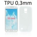 CUSTODIA GEL TPU SILICONE ULTRA SLIM 0,3mm per SAMSUNG G800 GALAXY S5 MINI COLORE BIANCO TRASPARENTE