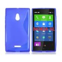 CUSTODIA GEL TPU SILICONE DOUBLE per NOKIA XL COLORE BLU