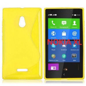 CUSTODIA GEL TPU SILICONE DOUBLE per NOKIA XL COLORE GIALLO